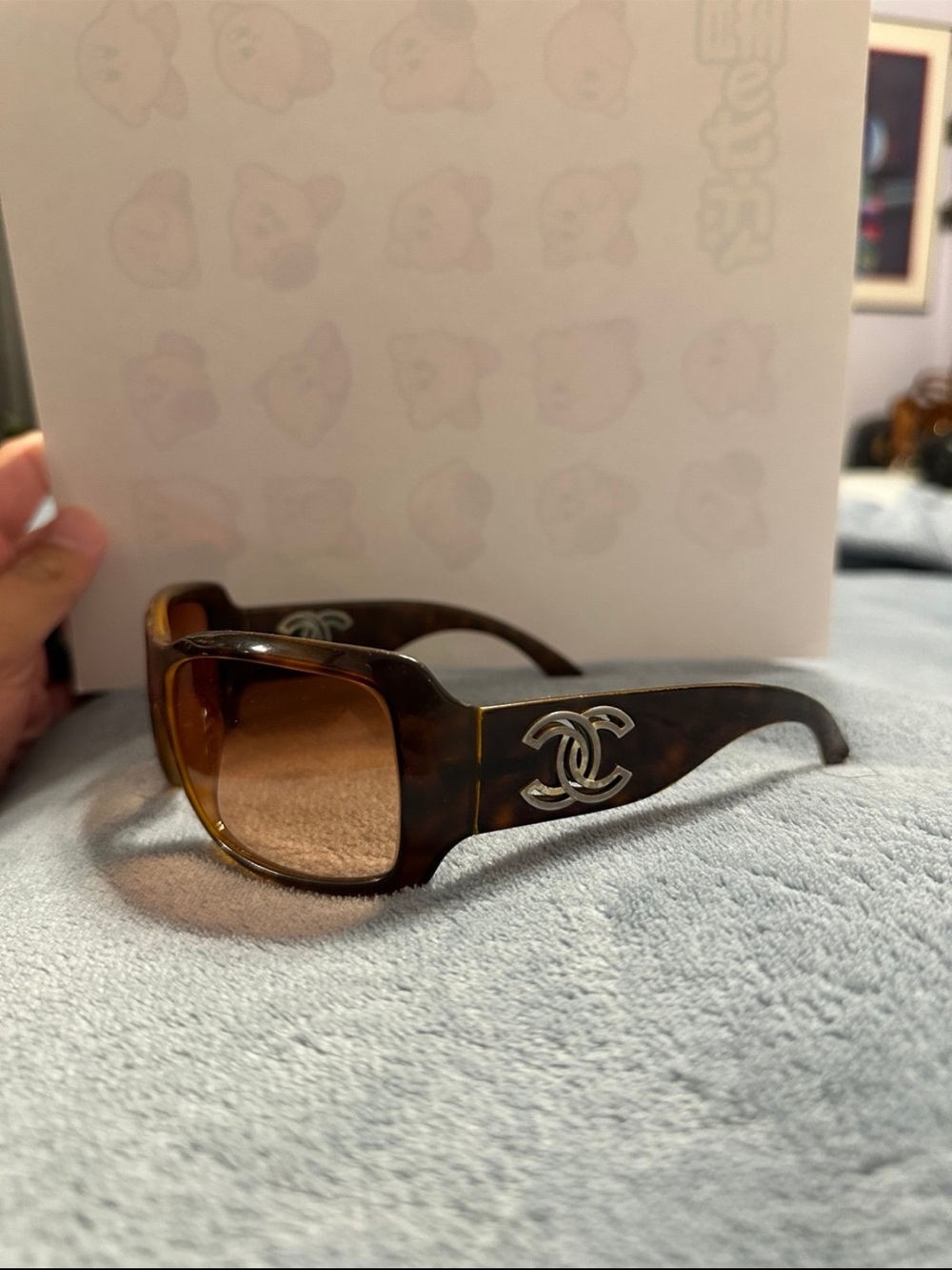 CHANEL Brown Tortoiseshell Sunglasses with Silver CC Emblem